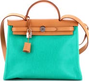 Pre-Owned Hermes Herbag Zip Berline Vache Canvas and Leather 31
