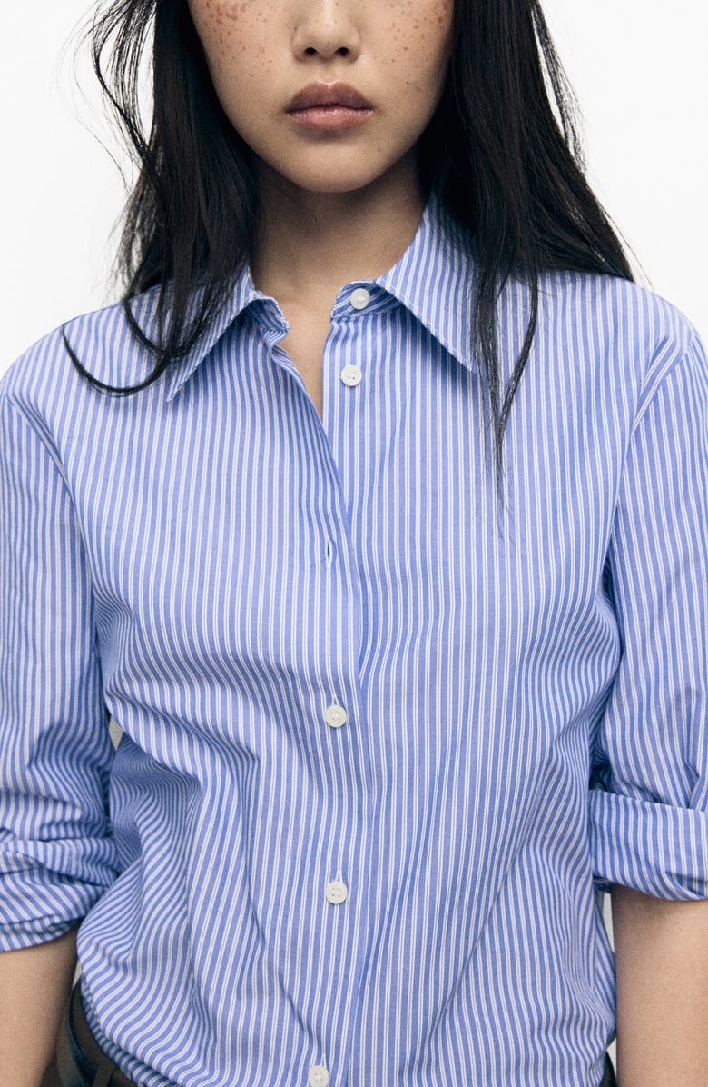 MANGO Stripe Button-Up Shirt, Alternate, color, 