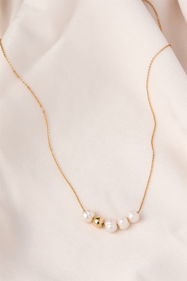 Portia Pearl Necklace, Alternate, color, Gold