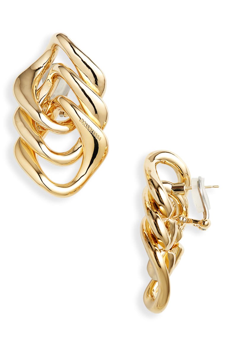 Linked Earrings, Main, color, SHINY GOLD