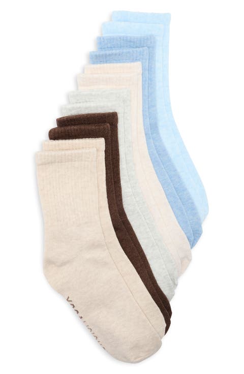 6-Pack Rib Crew Socks