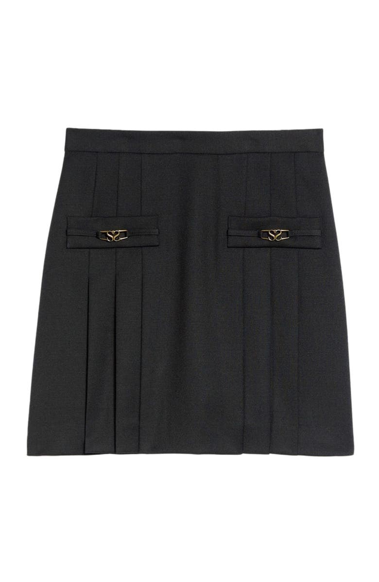 SANDRO Short pleated skirt, Alternate, color, Black