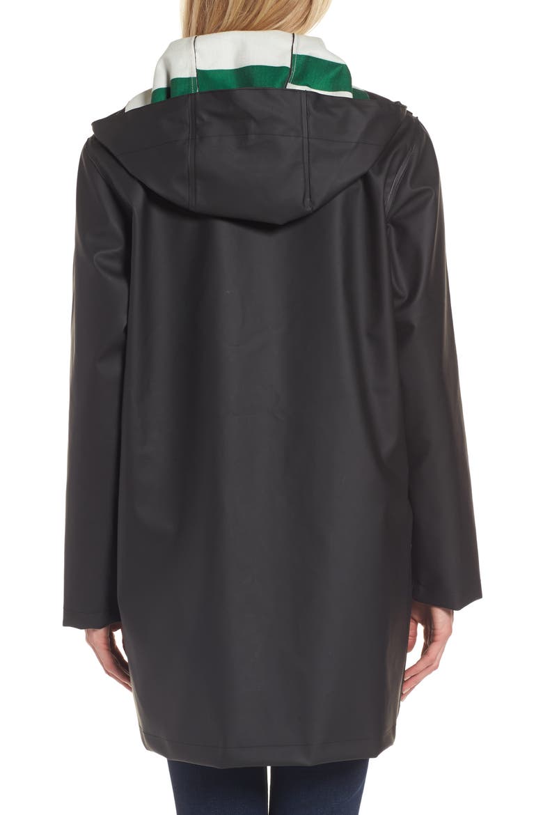 Surrey Hooded Rain Slicker, Alternate, color, BLACK
