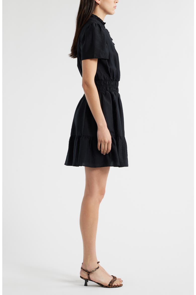 Ruffle Detail Dress, Alternate, color, BLACK