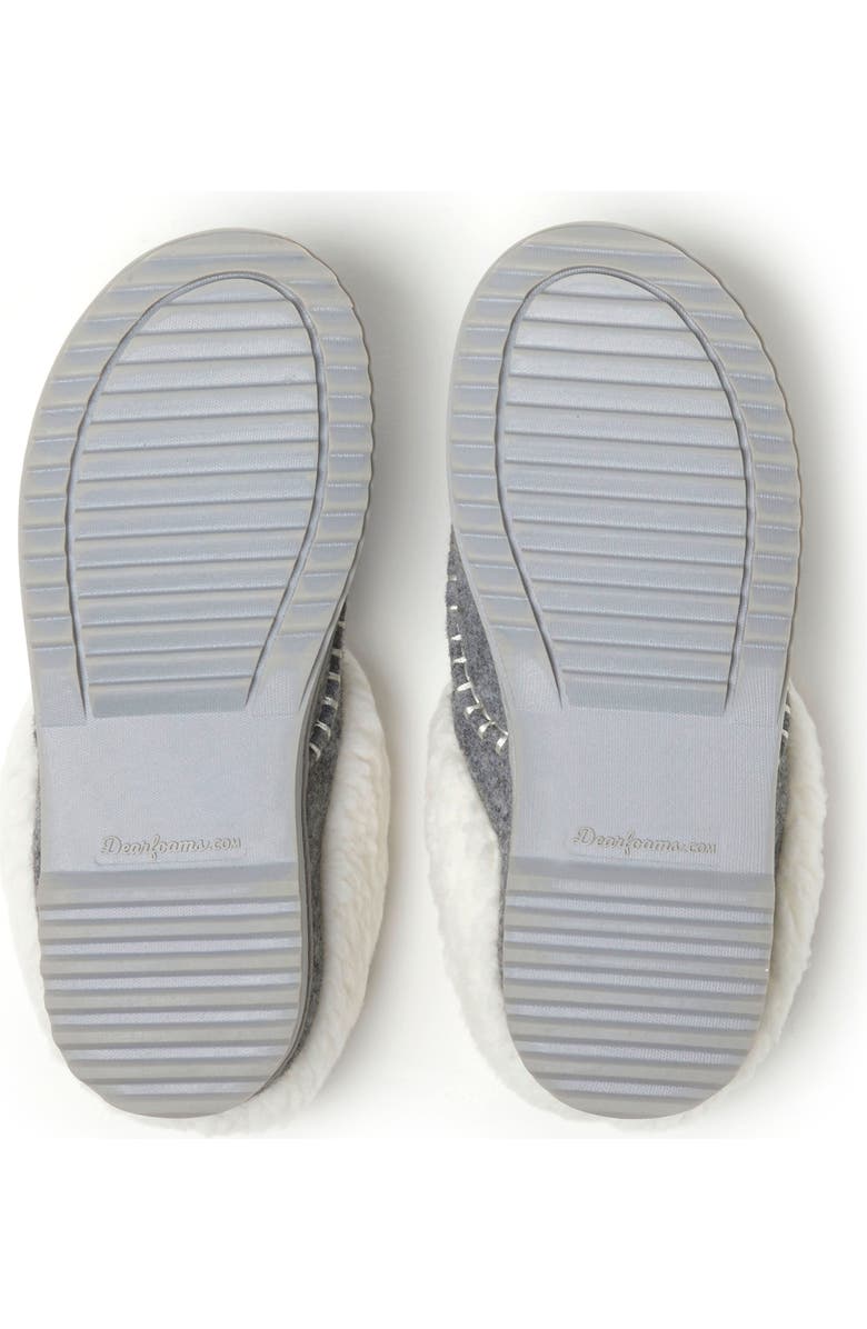 DEARFOAMS Nyla Felted Plaid Moccasin Toe Clog Slipper, Alternate, color, Light Heather Grey