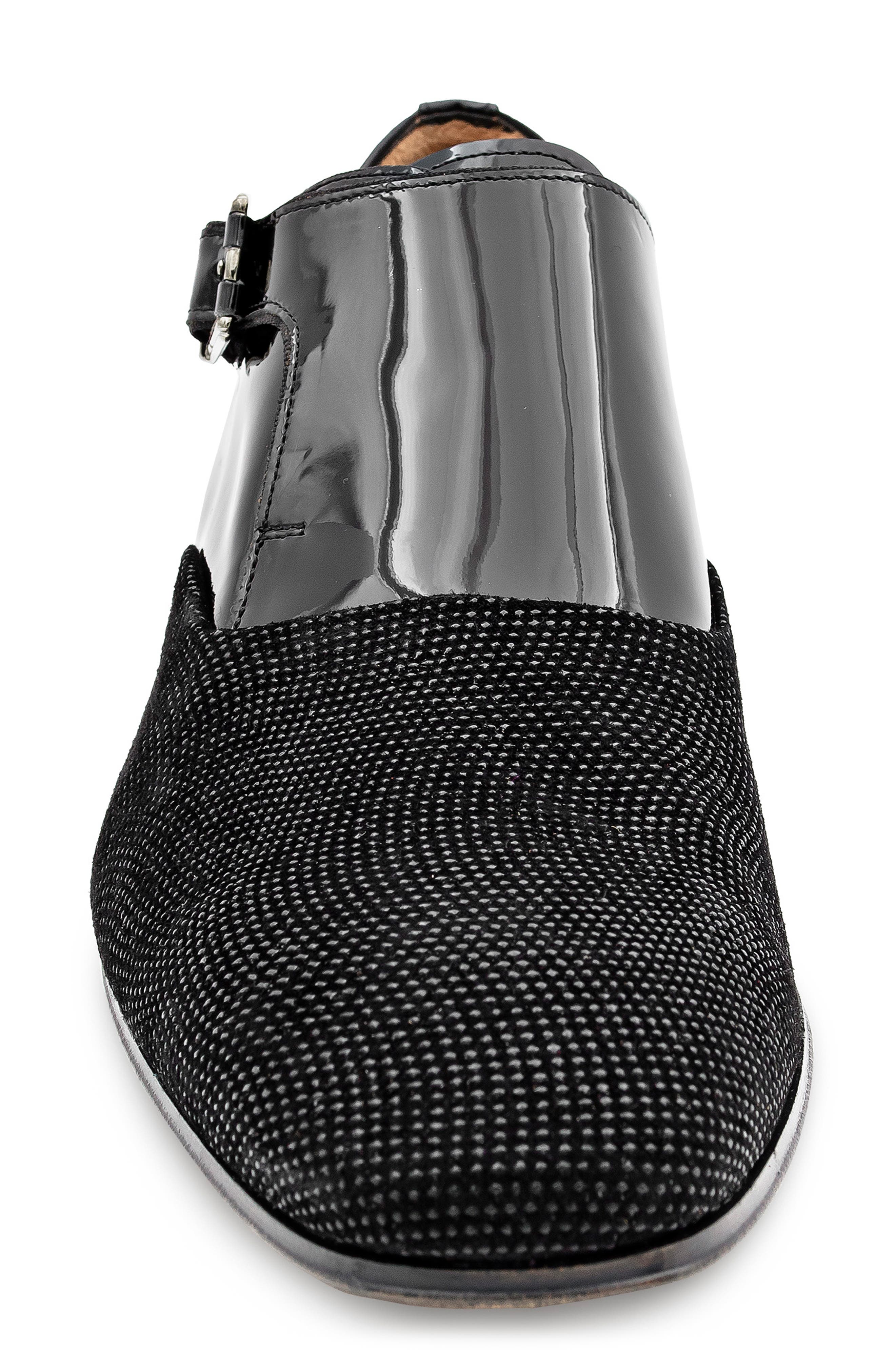 Mezlan Patent Monk Strap Loafer, Alternate, color, Black