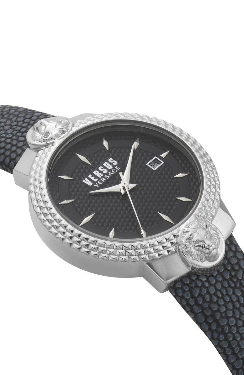 VERSUS Versace Mouffetard Leather Strap Watch, 38mm, Alternate, color, 