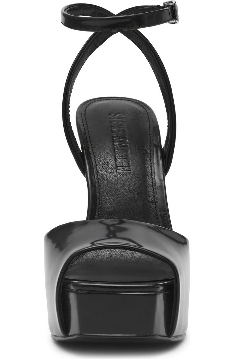 Steve Madden Sass Ankle Strap Platform Sandal, Alternate, color, Black Leather