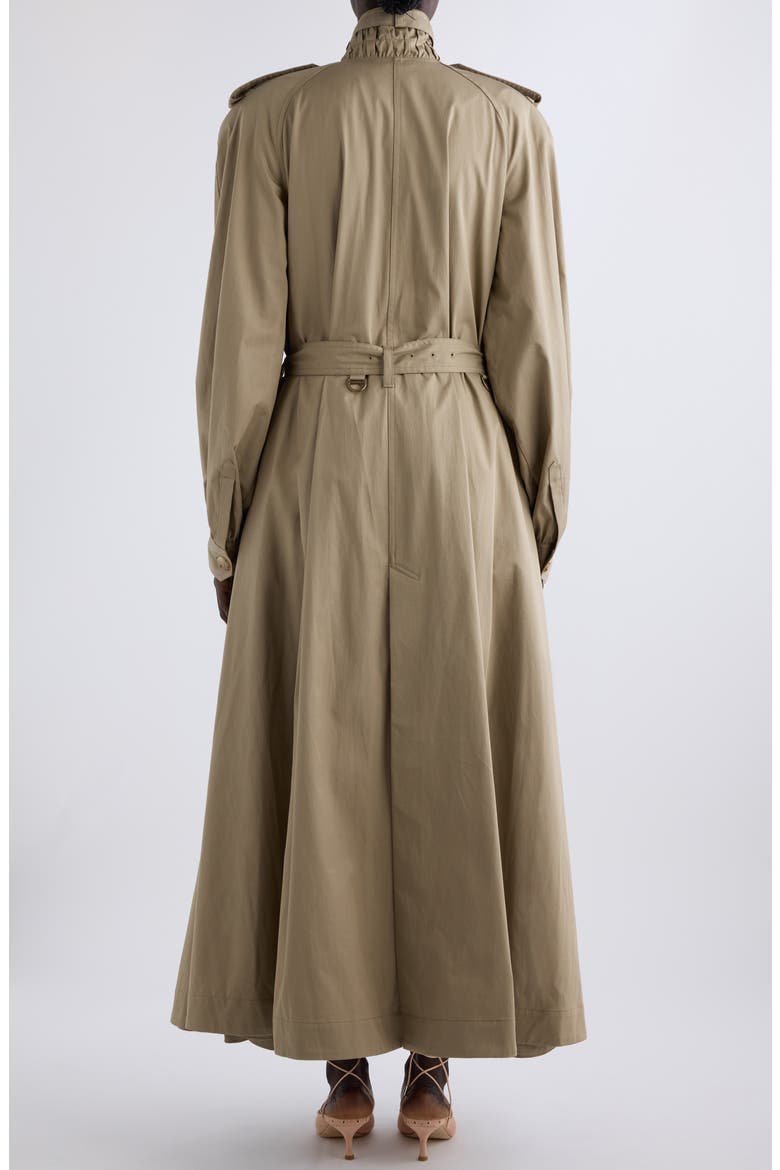 High Neck Cotton Gabardine Trench Coat, Alternate, color, SOFTEN BROWN