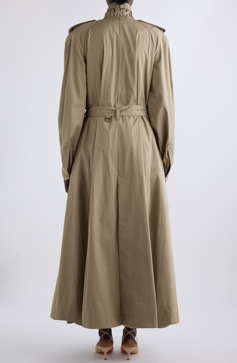 Chloé High Neck Cotton Gabardine Trench Coat, Alternate, color, Soften Brown