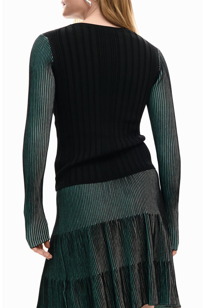 Stripe Sleeve Sweater, Alternate, color, BLUE