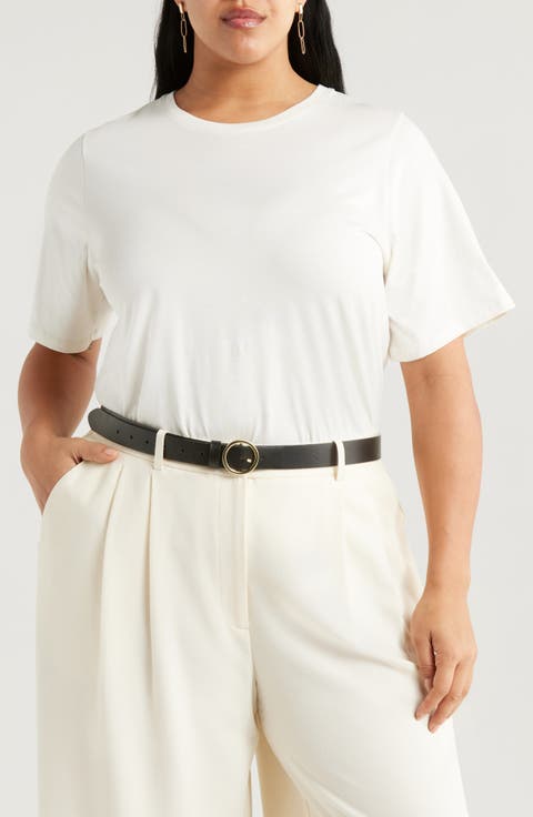 Relaxed Fit Pima Cotton Crewneck T-Shirt (Plus)