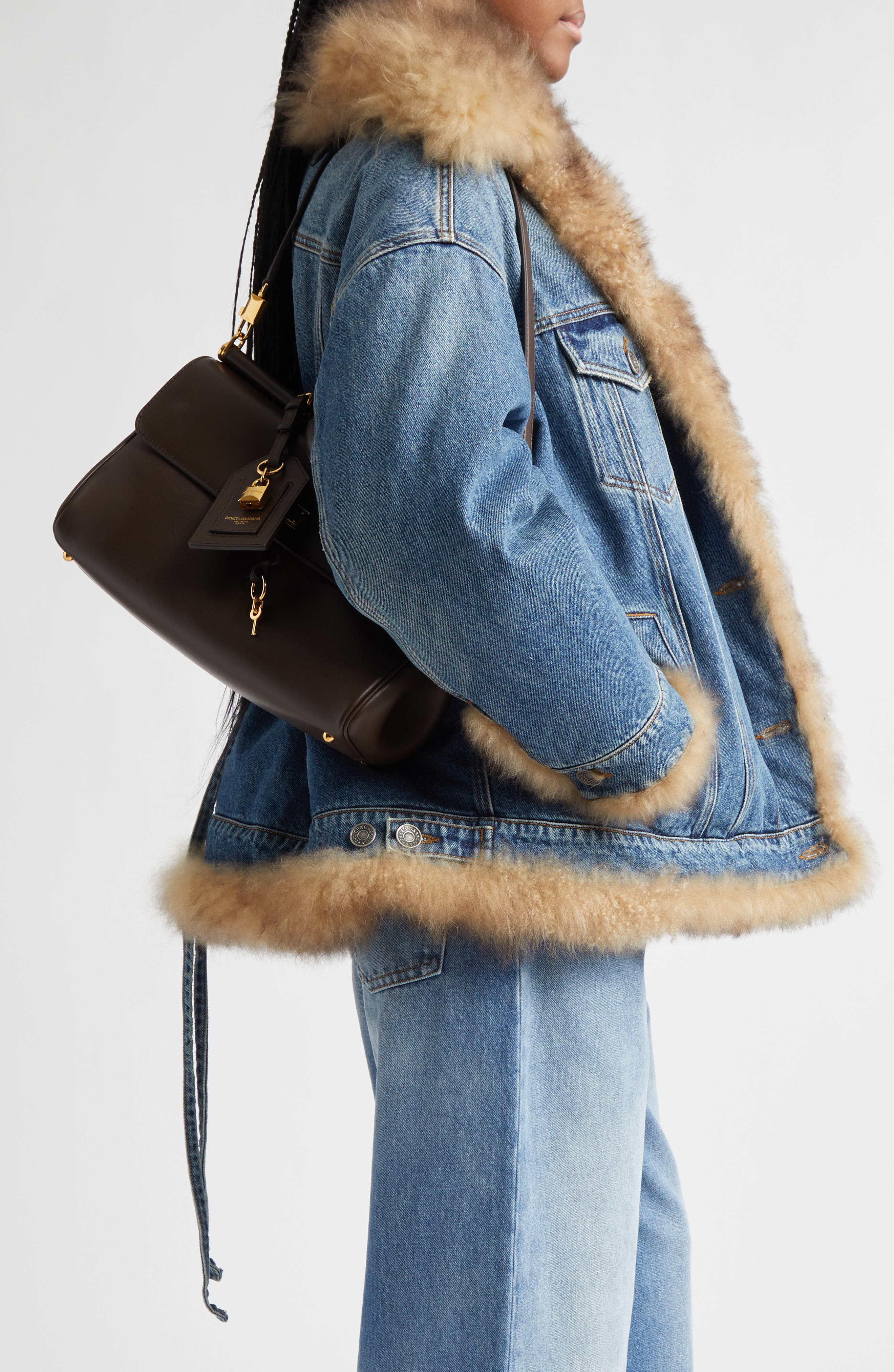 My Sicily East/West Plongé Leather Top Handle Bag, Alternate, color, 80076 MORO 3