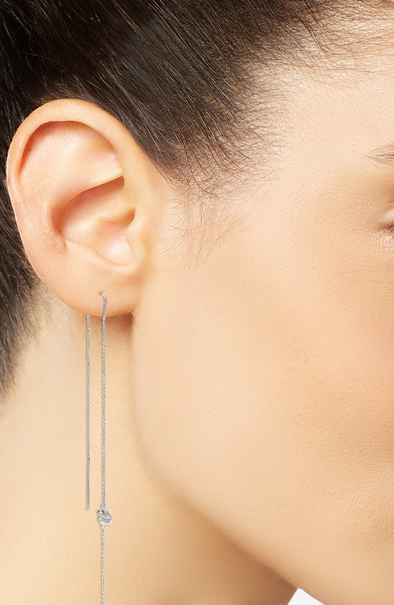 AllSaints Knot Chain Threader Earrings, Alternate, color, 