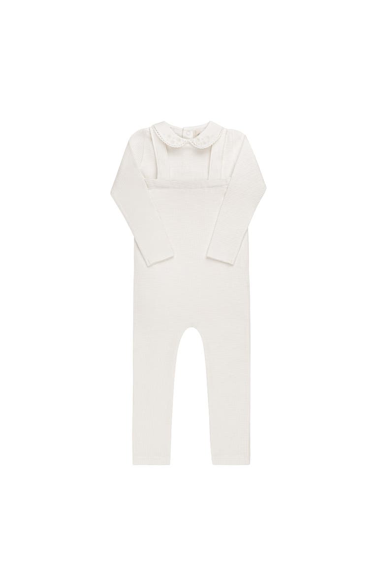 Ely's & Co. Embroidered Collar Collection - Bodysuit and Overalls, Alternate, color, Ivory Boy