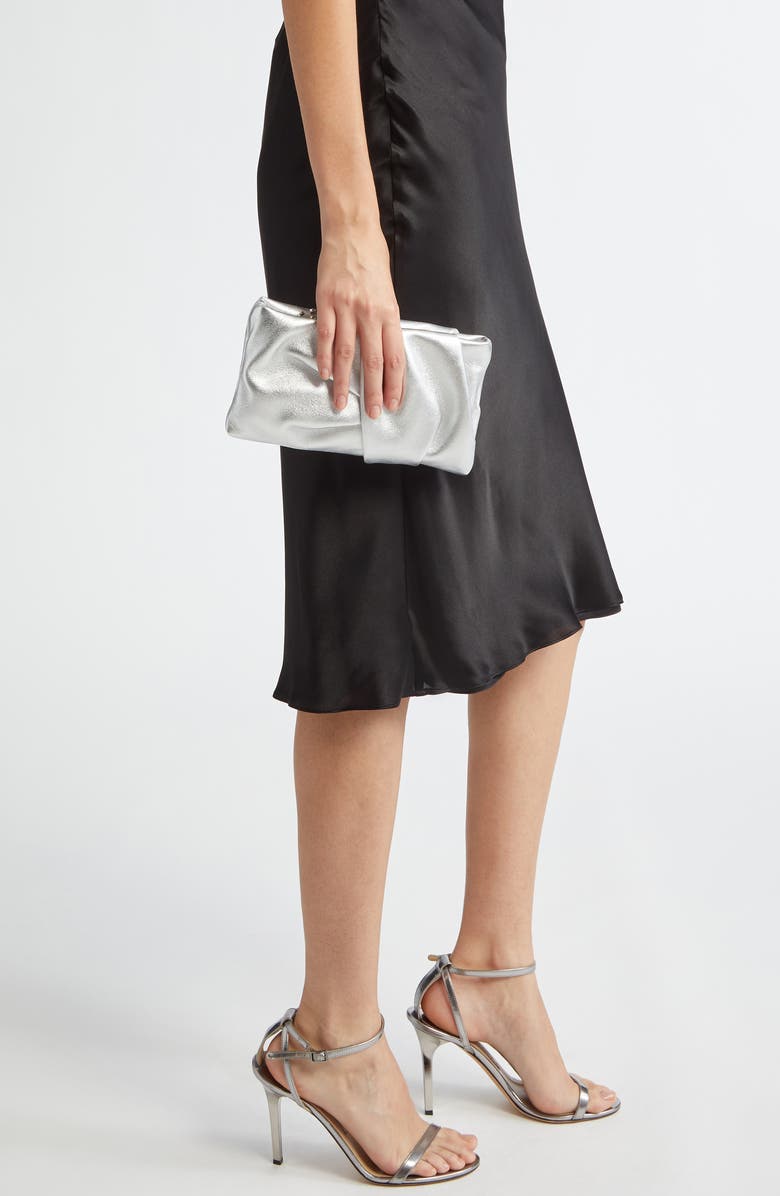 Jimmy Choo Bonny Metallic Leather Clutch, Alternate, color,