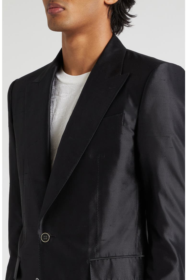 Sicilia Fit Silk Shantung Two-Piece Suit, Alternate, color, BLACK
