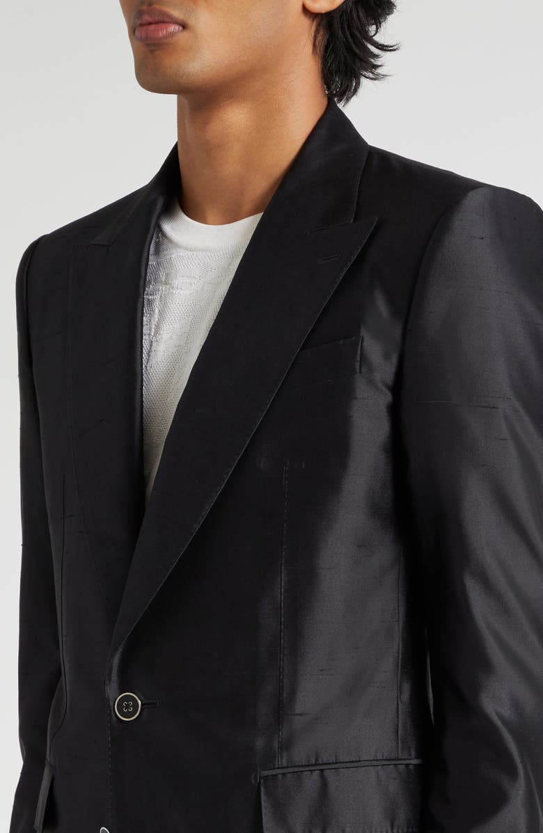 Dolce&Gabbana Sicilia Fit Silk Shantung Two-Piece Suit, Alternate, color, Black