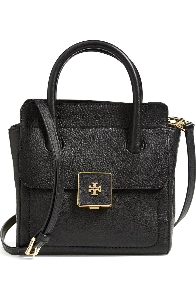 Tory Burch 'Small Clara' Leather Tote, Main, color,