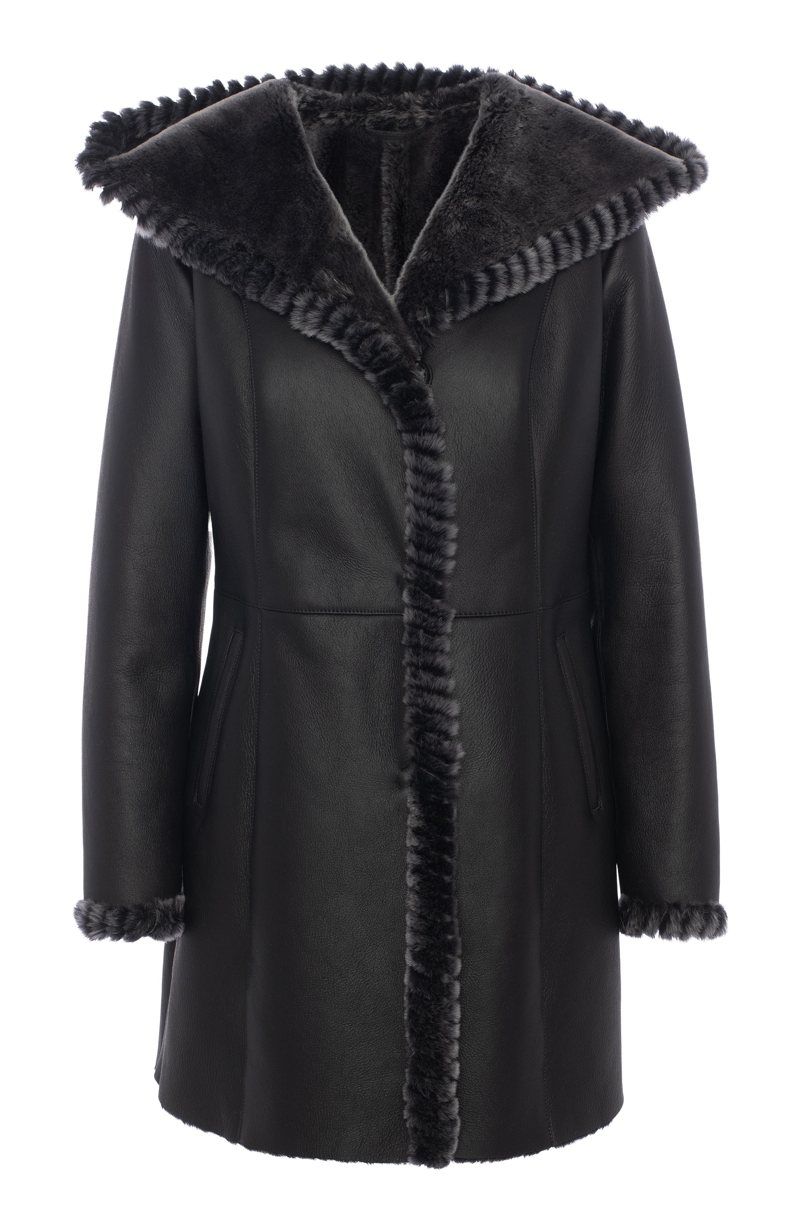 GORSKI Merino Genuine Shearling Parka With Whipstitch Trim — фото 6