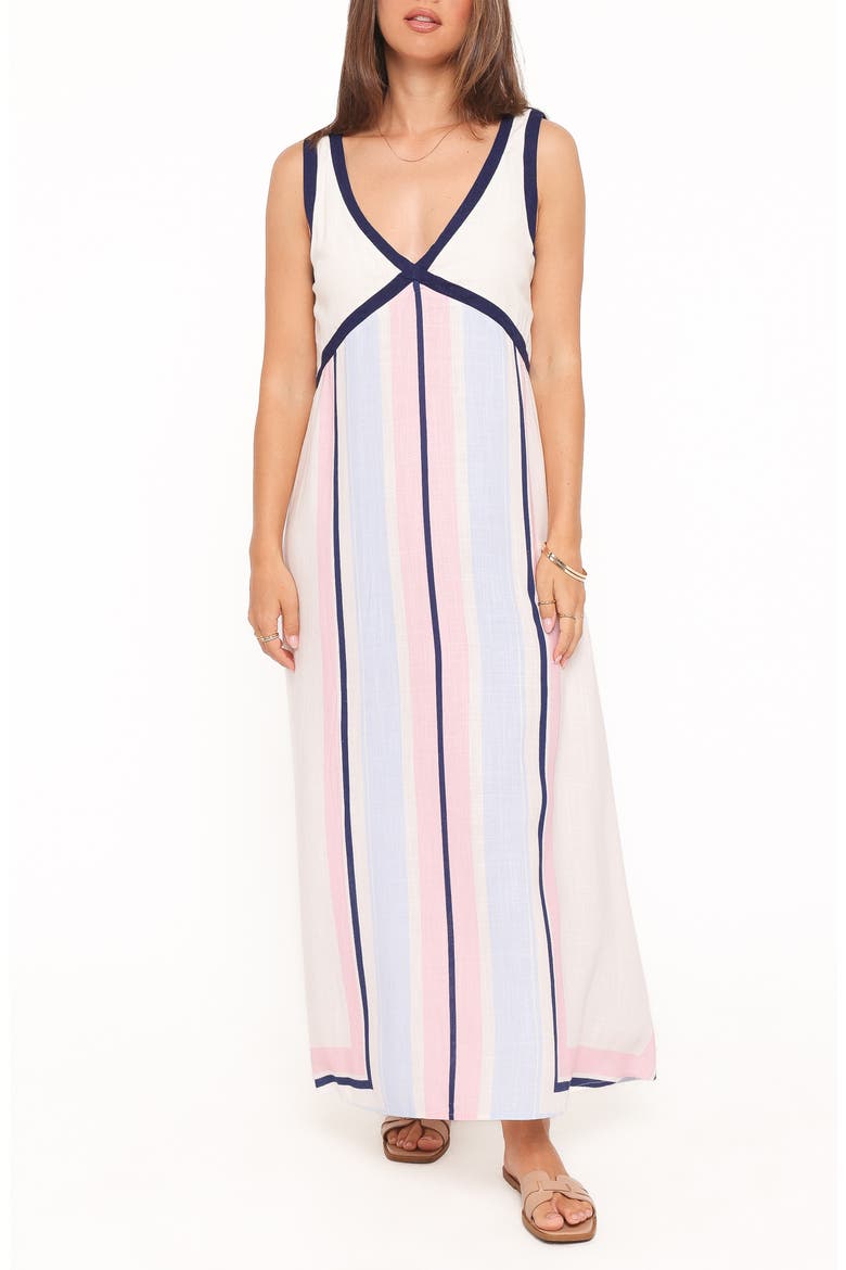 Mackay Stripe Maxi Dress, Main, color, BLUE/ PINK STRIPE
