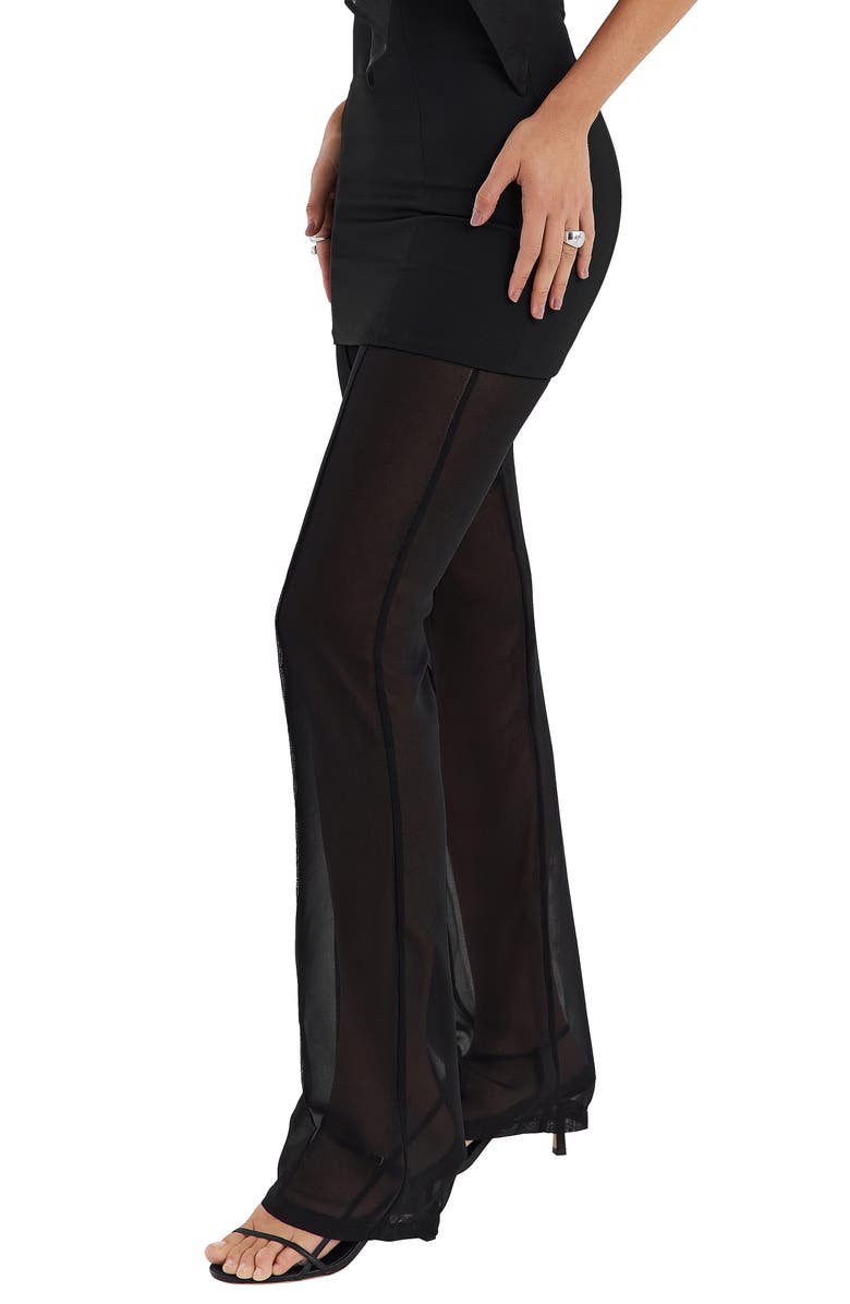 Mistress Rocks Straight Leg Sheer Mesh Pants, Alternate, color, Black