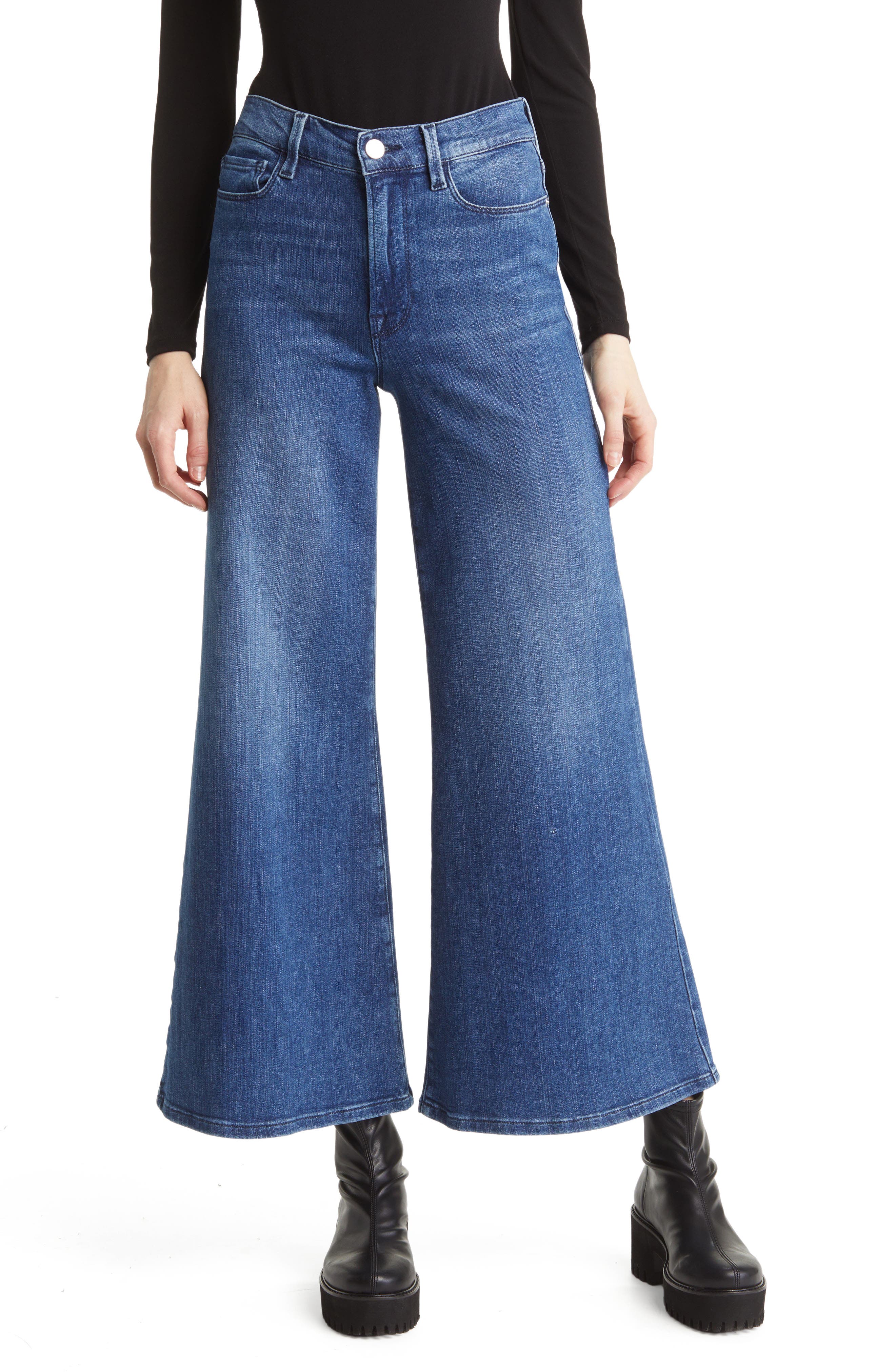 Le Palazzo Crop Wide Leg Jeans