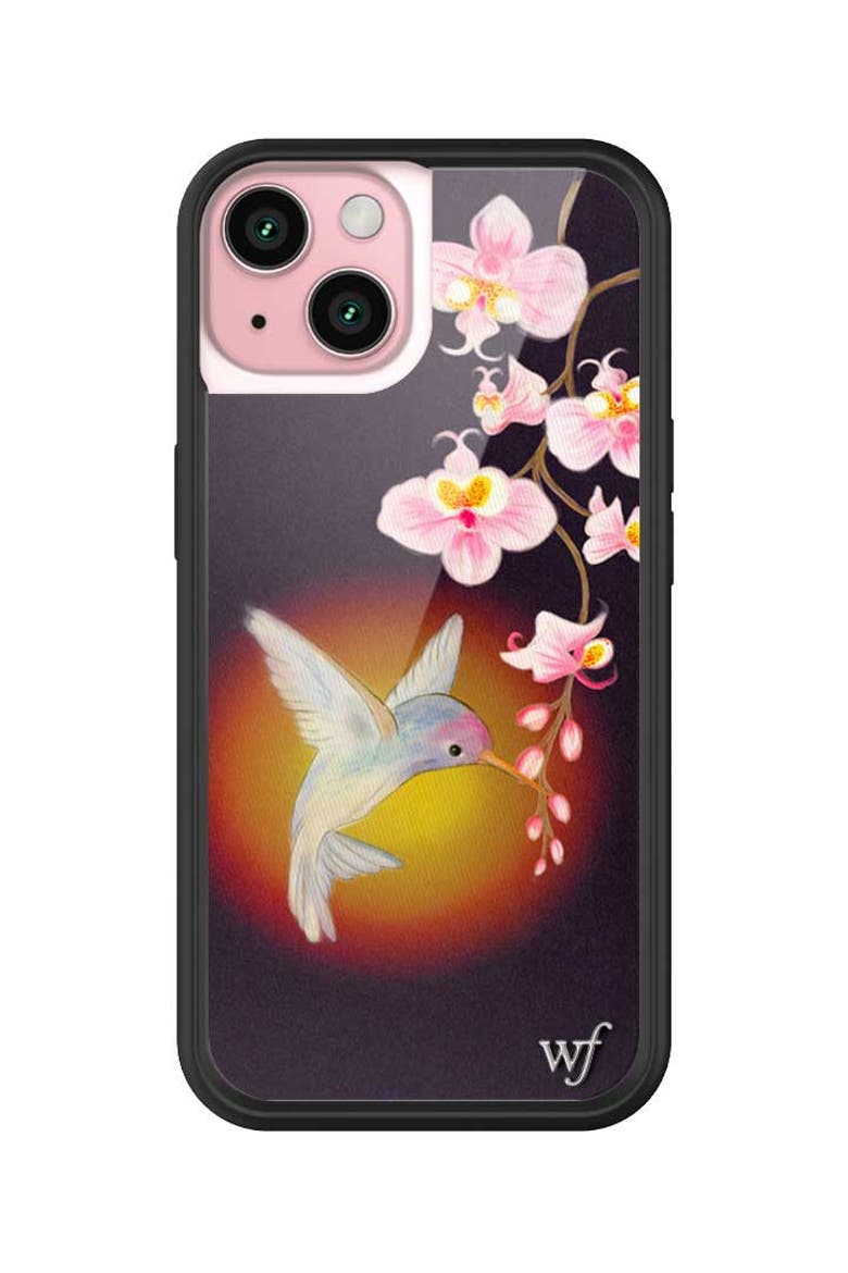 Hummingbird iPhone Case, Alternate, color, Black