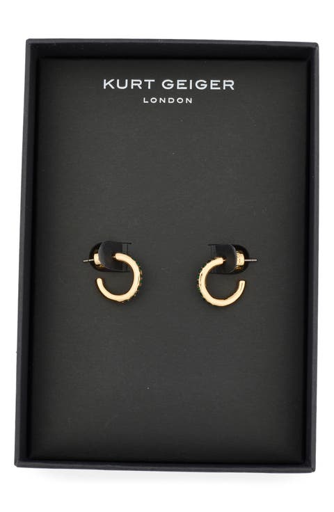 Pavé Crystal Mini Huggie Hoop Earrings