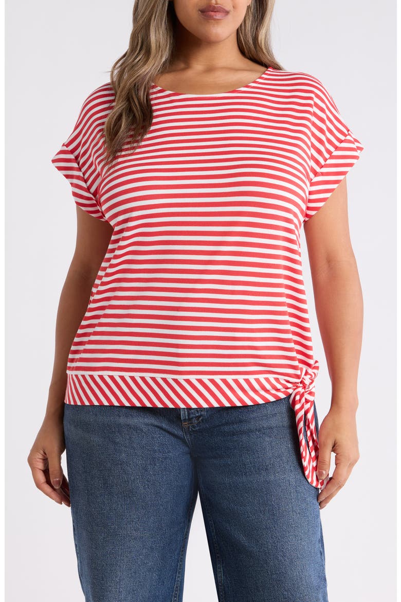 Stripe Dolman Top, Main, color, ROUGE/NATURAL WHITE