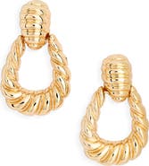 NORDSTROM RACK Ribbed Doorknocker Stud Earrings