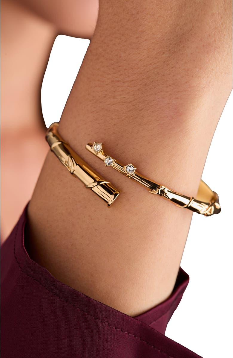 Alex and Ani Harry Potter Hermione Wand Bypass Cuff Bracelet, Alternate, color, Gold