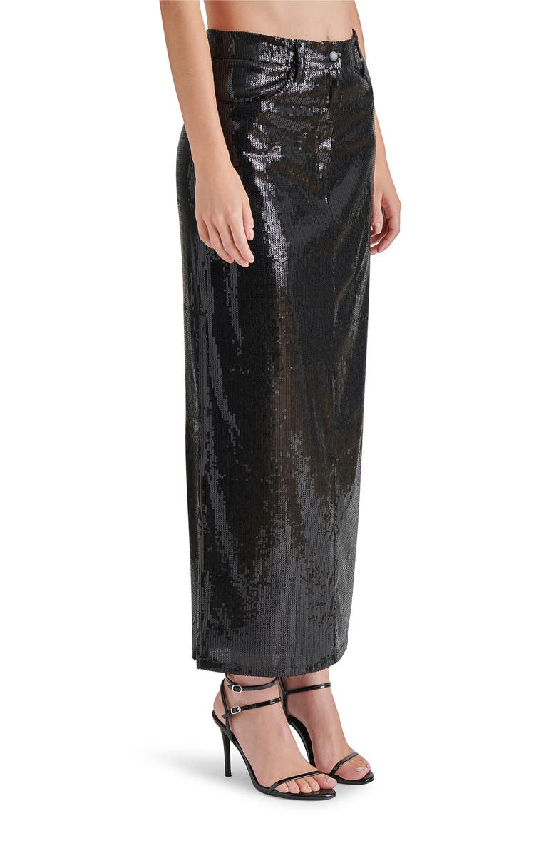 Steve Madden Reid Sequin Maxi Skirt, Alternate, color, Black