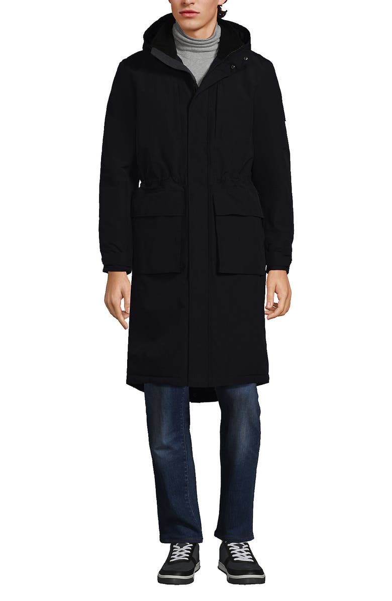 Lands' End Squall Waterproof Insulated Winter Stadium Coat, Main, color, Black