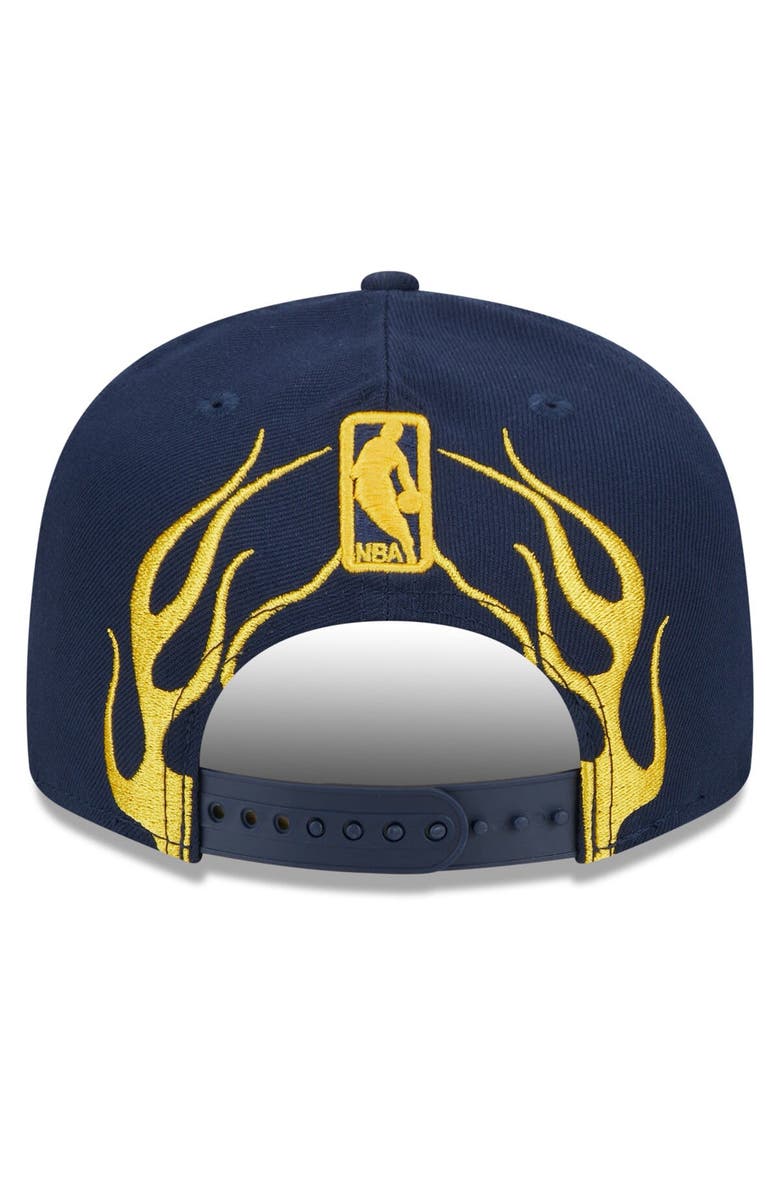 New Era Men's New Era Navy Indiana Pacers Rally Drive Flames 9FIFTY Snapback Hat, Alternate, color,