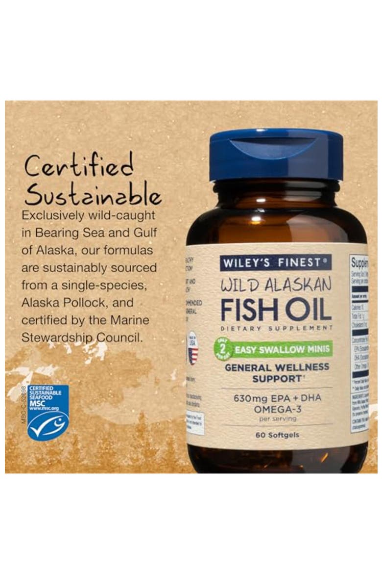 Easy Swallow Omega-3 Fish Oil 60 Mini Softgels(30 servings), Alternate, color, None