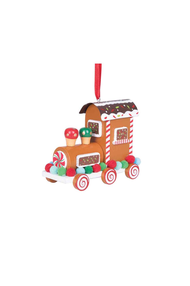 Gumdrop Gingerbread Train Ornament, Alternate, color, Brown