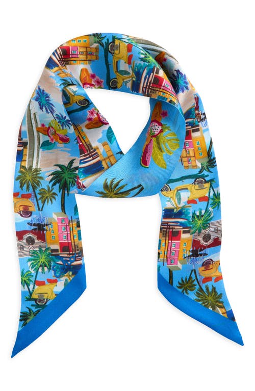 Echo Positano Ribbon Silk Scarf In Vista Blue