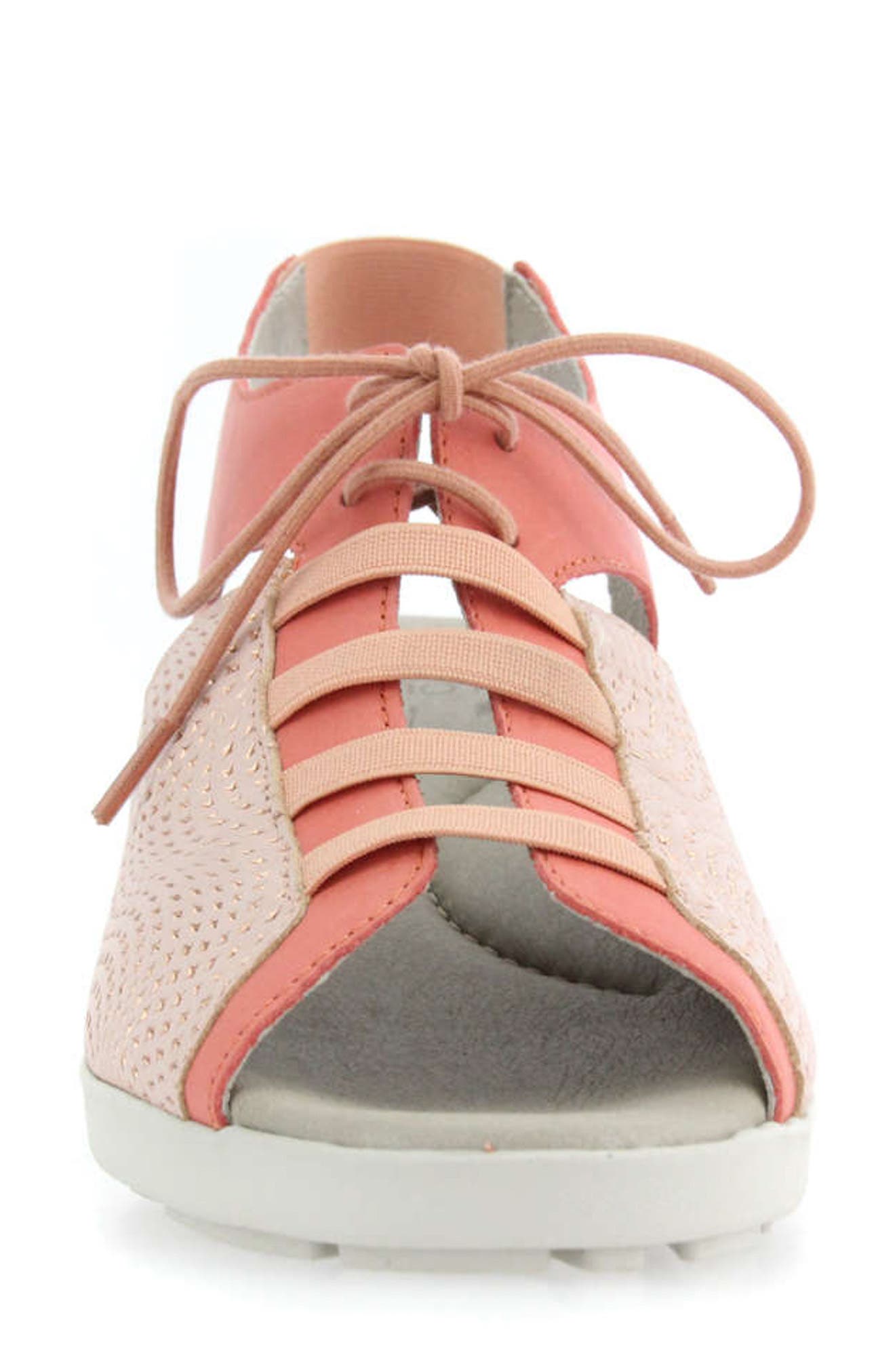 Hattie Lace-Up Sandal, Alternate, color, HYPNOTIC CANTALOUPE LEATHER