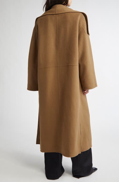 Totême Toteme Signature Double Face Wool & Cashmere Coat In Brown
