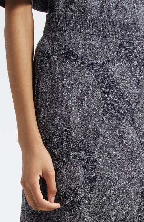 Marimekko Sivellys Unikko Floral Sweater Skirt In Grey, Dark Grey