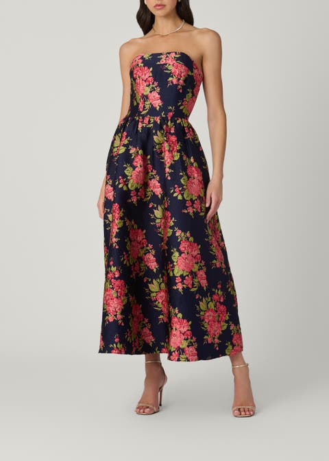 Midnight Dana Vila Floral Jacquard Dress