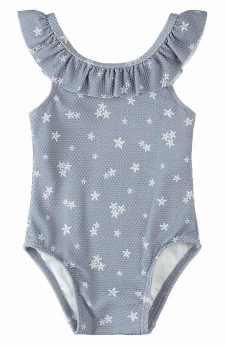 Ruffle Starfish Print One-Piece Swimsuit