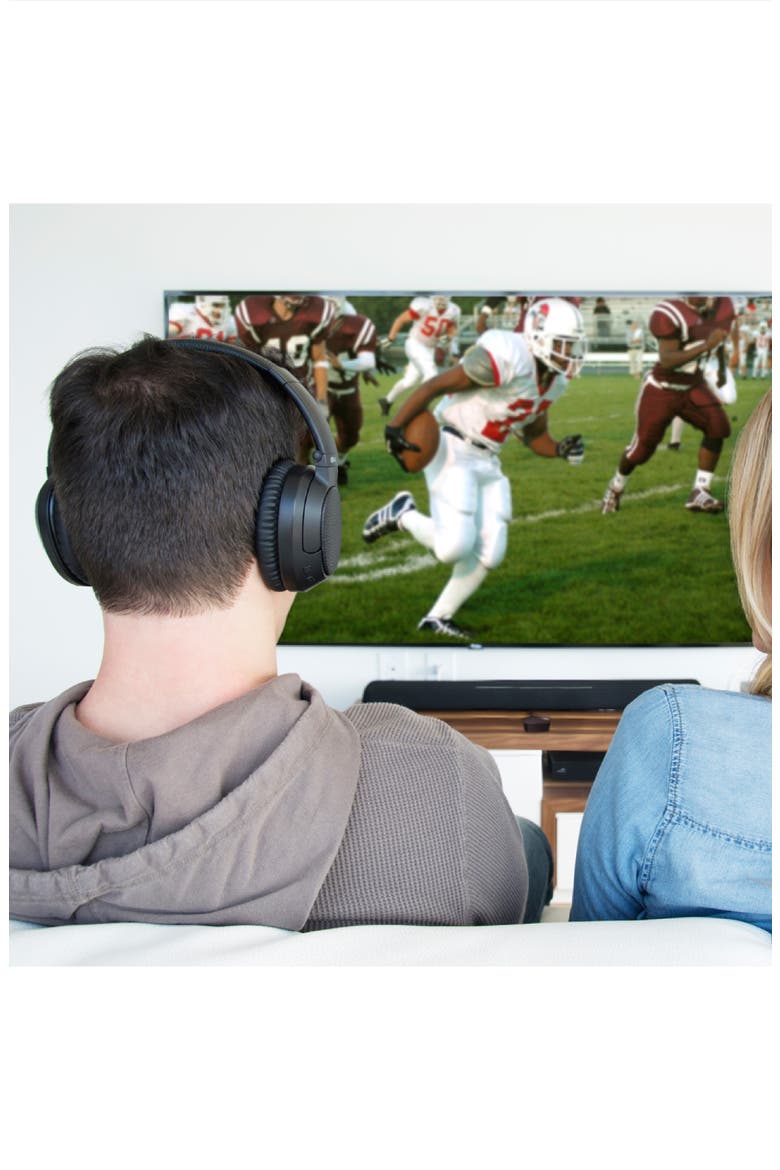 Connect T1CMA Bluetooth Transmitter & Headphones Bundle for TV, Alternate, color, Black