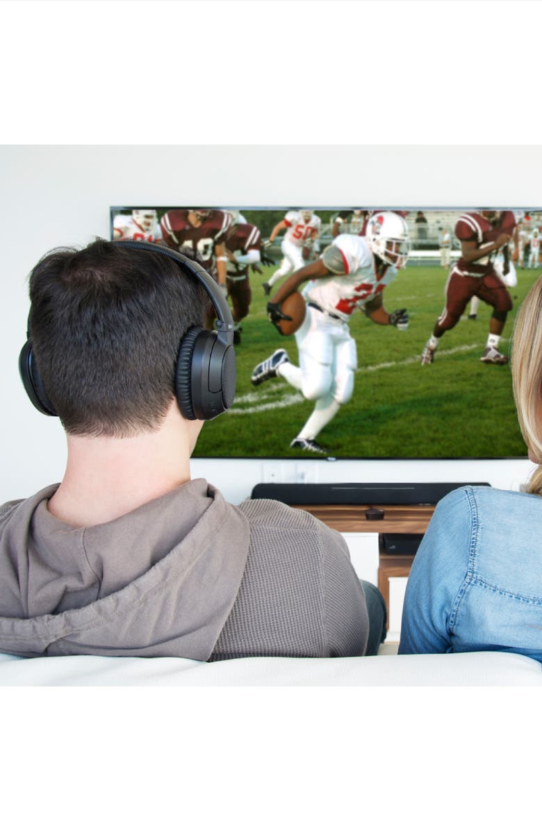 MEE audio Connect T1CMA Bluetooth Transmitter & Headphones Bundle for TV, Alternate, color, Black