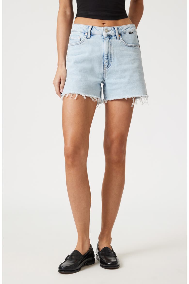 Heidi High Waist Relaxed Denim Cutoff Shorts, Main, color, BLEACHED
