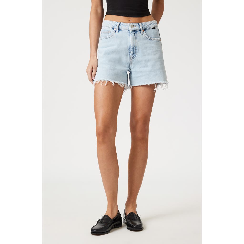 Mavi Jeans Heidi High Waist Relaxed Denim Cutoff Shorts In Bleached