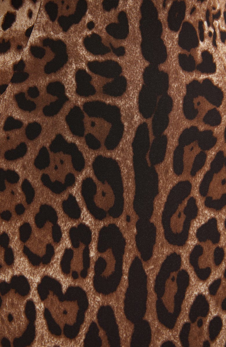 Dolce&Gabbana Leopard Print Long Sleeve Cady Midi Dress, Alternate, color,