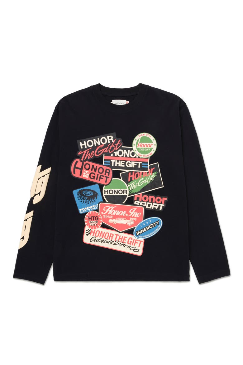 Fuel Graphic Long Sleeve T-Shirt, Main, color, BLACK