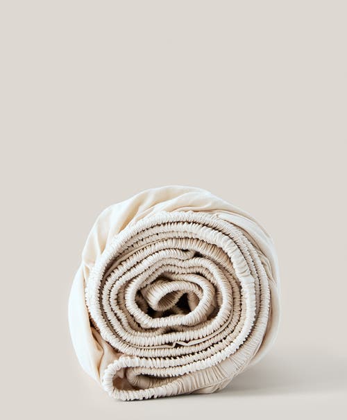 Pact Organic Room Service Sateen Fitted Sheet In Neutral
